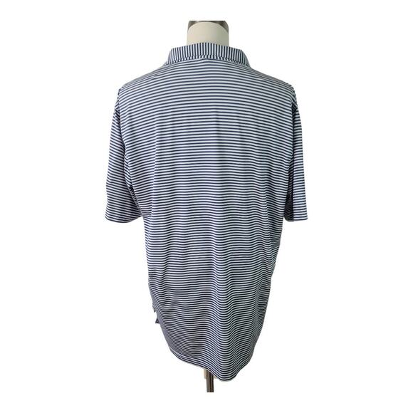 Peter Millar Blue White Stripe Summer Comfort Performance Polo Golf Shirt XL - Picture 2 of 5